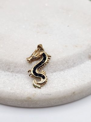 9ct Yellow Gold Dragon Pendant GN434817