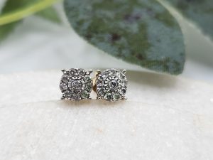 9ct Yellow Gold and Diamond Earrings GN430003