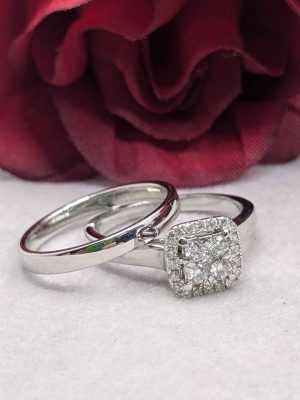 Ladies 18ct White Gold Diamond Ring Set - BL417399