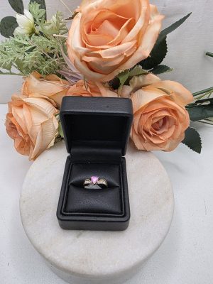 9CT Yellow Gold Pink Stone Ring - IP405772