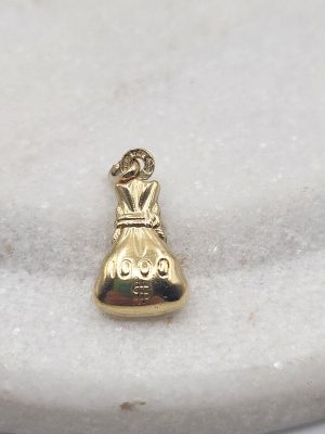 18ct Yellow Gold Money Bag Pendant GN438172