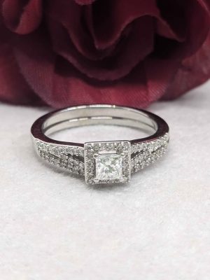 Valuated Ladies 9ct White Gold Diamond Bridal Ring - BL262553