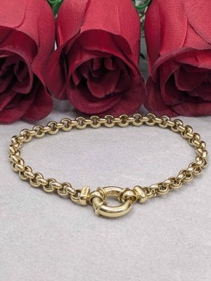 Ladies 10ct Yellow Gold Belcher Style Bracelet - BL433685