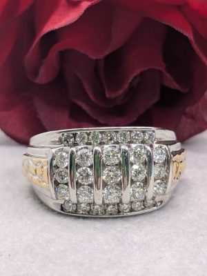 Valuated Men's 10ct White Gold Diamond Dress Ring - BL328464
