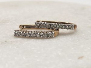 9ct Yellow Gold and Diamond Earrings GN438000