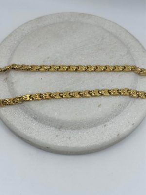 18ct Damascus-Style Patterned Link Chain - GN438128
