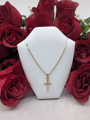 Unisex 9ct Yellow Gold Cross Pendant - BL407084