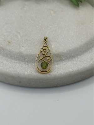 15ct Green Stoned Pendant - GN436560