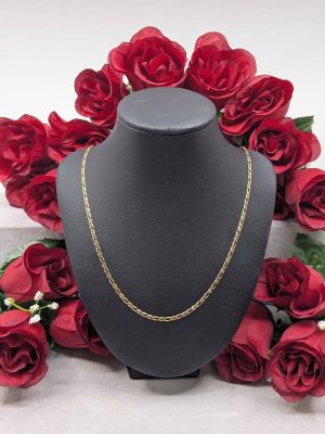 Ladies 9ct Yellow Gold Figaro Chain - BL401754