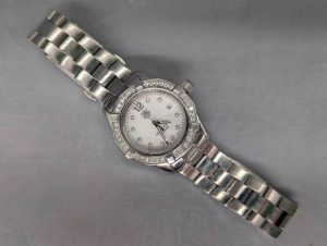 Ladies Tag Heuer AquaRacer Quartz Mother of Pearl Dial with Diamond Bezel Watch - BP436885