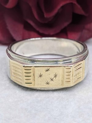 Men's 9ct Yellow Gold & Silver Southern Cross Ring - BL418632