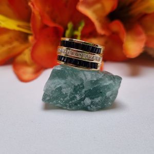 18ct Yellow Gold Diamond and Sapphire Channel Set Ring TW415240