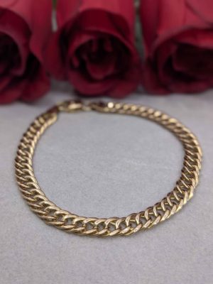 Unisex 9ct Yellow Gold Curb Link Bracelet - BL438540