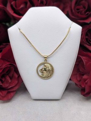 Unisex 9ct Yellow Gold Lion Pendant - BL385589