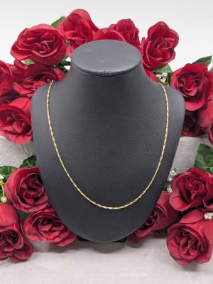 Ladies 18ct Yellow Gold Paper Clip Chain Necklace - BL435185
