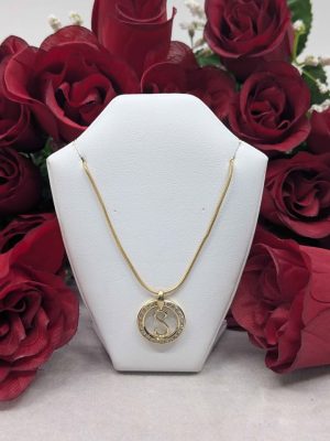 Ladies 9ct Yellow Gold S Pendant - BL386550