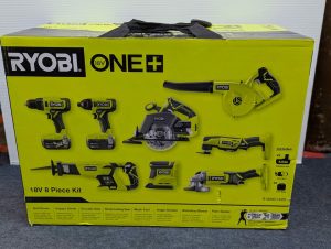 Sealed Ryobi ONE+ 18V 8 Pce Tool Kit (R18X8C142B) - BP439714