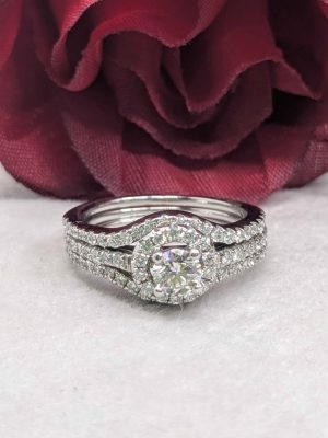Valuated Ladies 18ct White Gold Bridal Ring Set - BL259772