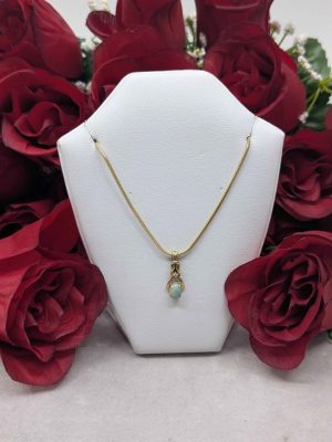 Ladies 14ct Gold Opal Pendant - BL380015