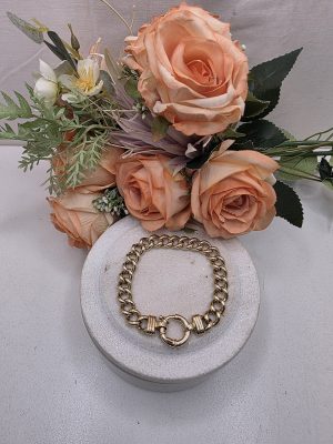 9CT Yellow Gold Curb Bracelet - IP401325