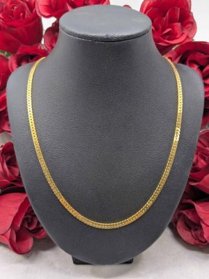 Ladies 9ct Yellow Gold Tight Curb Link Chain - BL409917