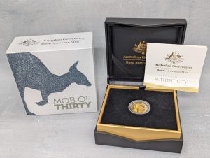Royal Australian Mint 2023 Mob of Thirty 1/10 oz Gold Proof $10 Coin w/ C.O.A - BP435791