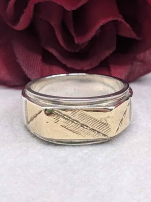 Men's 9ct Yellow Gold & Silver Ring - BL401627