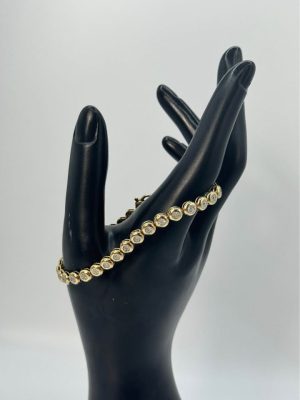 9ct Yellow Gold CZ Tennis Bracelet - GN438160