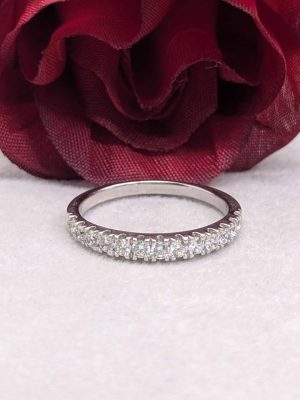 Ladies 10ct White Gold Scallop Ring - BL384398