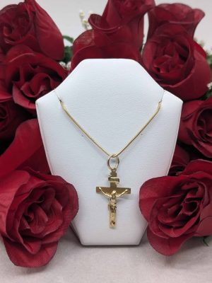 Unisex 9ct Gold Jesus on the Cross Pendant - BL422176