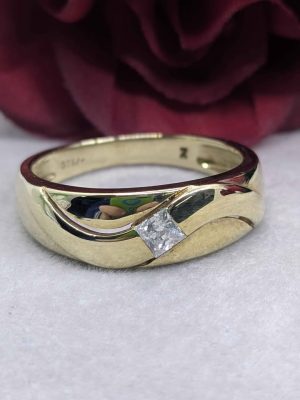 Men's 9ct Yellow Gold Cubic Zirconia Ring - BL418552