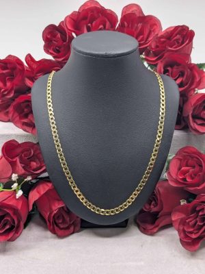 Men's 10ct Yellow Gold Curb Link Chain - BL436490