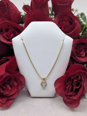 Ladies 9ct Yellow Gold Tear Drop Pendant - BL392082