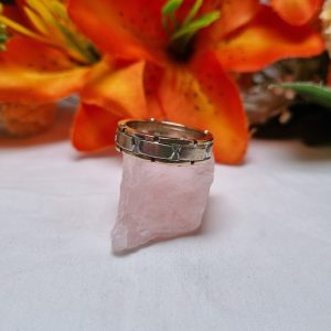 9ct Two Tone Gold Etched Band TW415878