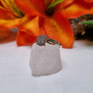 9ct Yellow Gold Halo Cluster Ring TW427496
