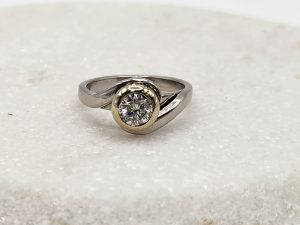 One palladium and Diamond solitaire ring - GN308738