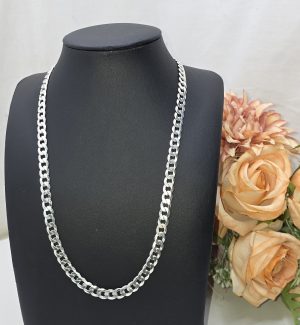 Men's Silver Curb Necklace - IP426236