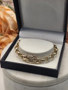 Ladies 9CT Yellow Gold Belcher Bracelet - IP413111