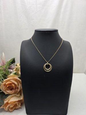 9CT GOLD DIAMOND CUT CIRCLE PENDANT - IP413618