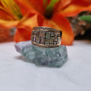 10ct Yellow Gold Grid Cluster Ring TW426875