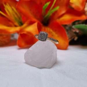 9ct Yellow Gold Halo Cluster Ring TW429887