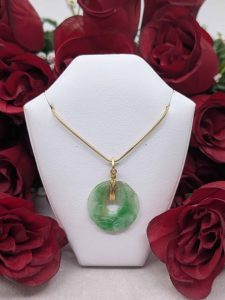 Unisex 18ct Gold Jade Koi Fish Pendant - BL440924