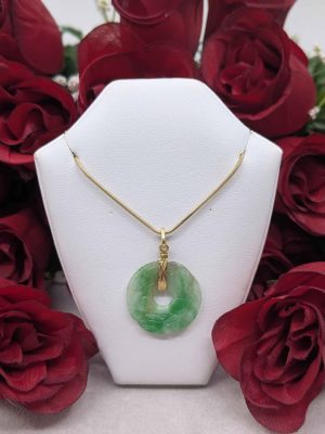 Unisex 18ct Gold Jade Koi Fish Pendant - BL440924