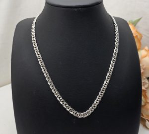 Ladies Silver Double Curb Necklace 25.7GMS - IP445873