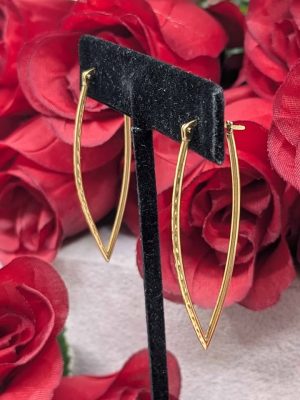 Ladies 9ct Yellow Gold Pointed Dangle Earrings - BL445455