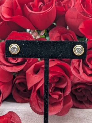 Ladies 14ct Gold Diamond Stud Earrings - BL435188