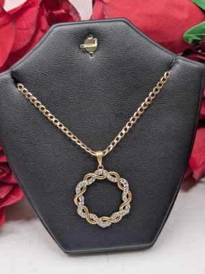 Ladies 9ct Yellow Gold Wreath Style Pendant - BL445745