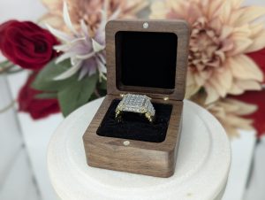 Valuated Mens 9CT Yellow Gold & White Rhodium Plated Cluster Diamond Ring (9.8gms) - BP440296
