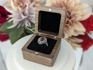 Valuated Ladies 14CT White Gold, Diamond & Ruby Double Halo Ring (4.3gms) - BP438471