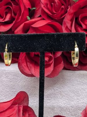 Ladies 9ct Yellow Gold Hoop Huggie Earrings - BL442819